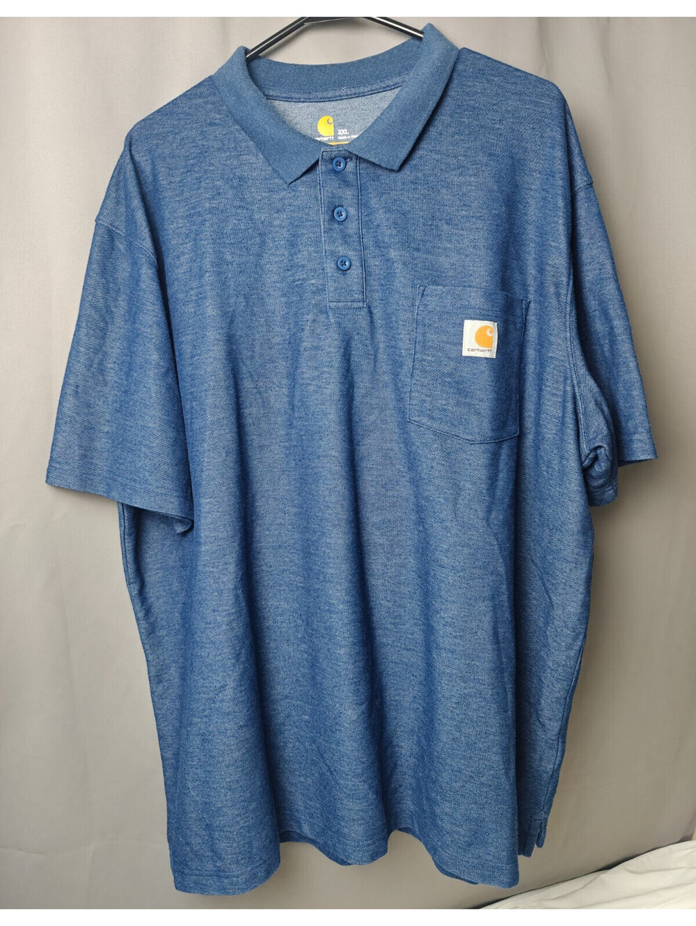 Carhartt Polo Shirt Mens Extra Large Blue Short Sleeve Golf Casual Size 2XL
